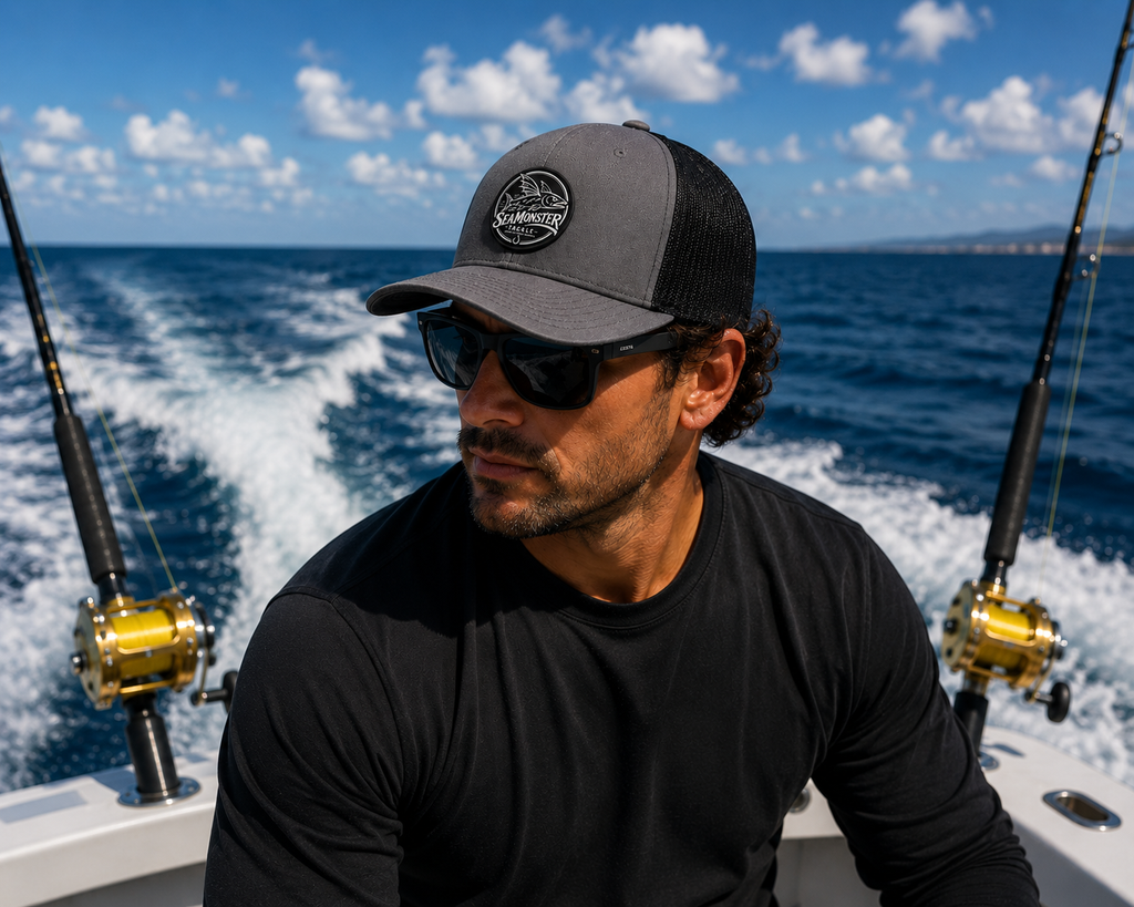 SeaMonster Tackle trucker cap – side profile