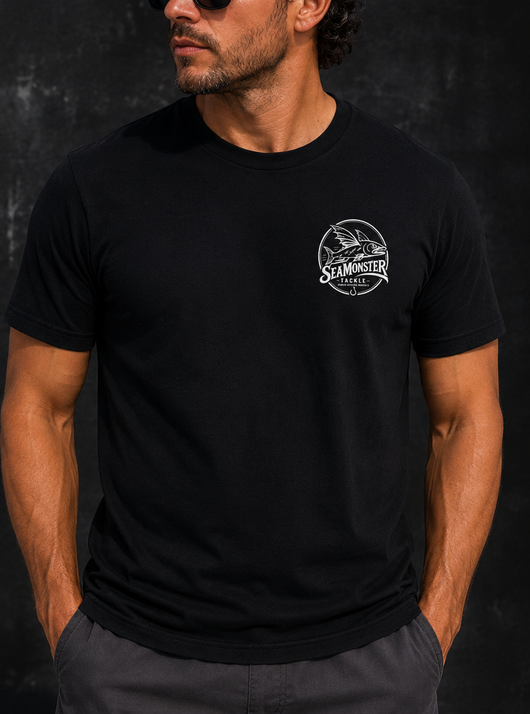 SeaMonster Tackle logo t-shirt black – front view